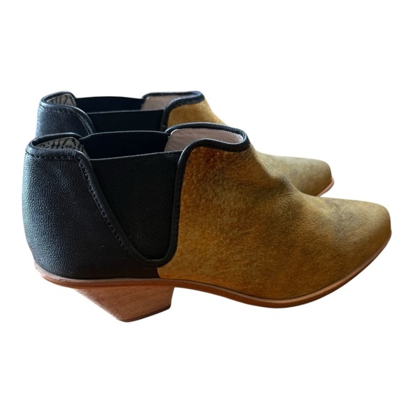Anthropologie Matt Bernson Marlow  Distressed Leather Heeled Booties Size 9.5 - Picture 4 of 11